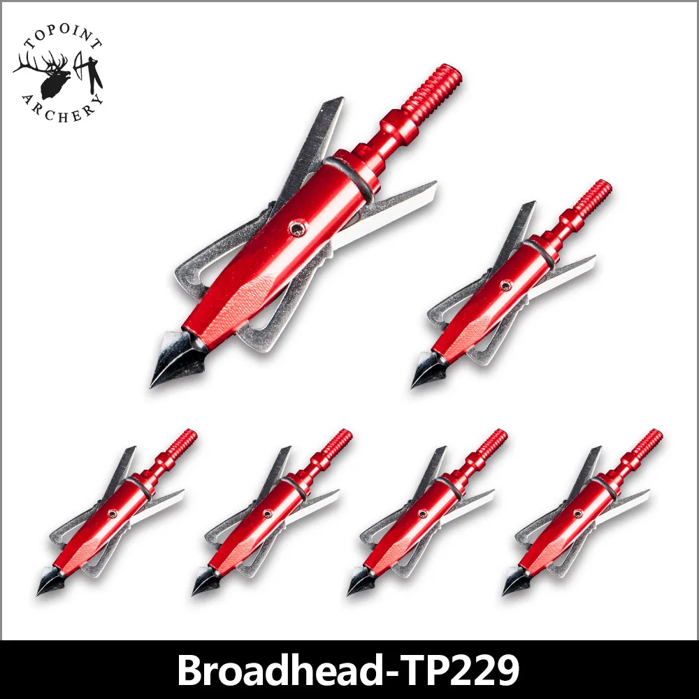 

Topoint Archery,6PCS Broadheads,Stainless Steel Hunting Arrowheads Points Broadhead 100 Grain Archery Compound Bow Arrow