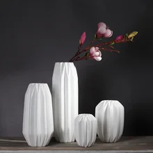 Искусство оригами Керамическая Современная белая ваза для цветов украшение дома керамическая ваза 1 шт