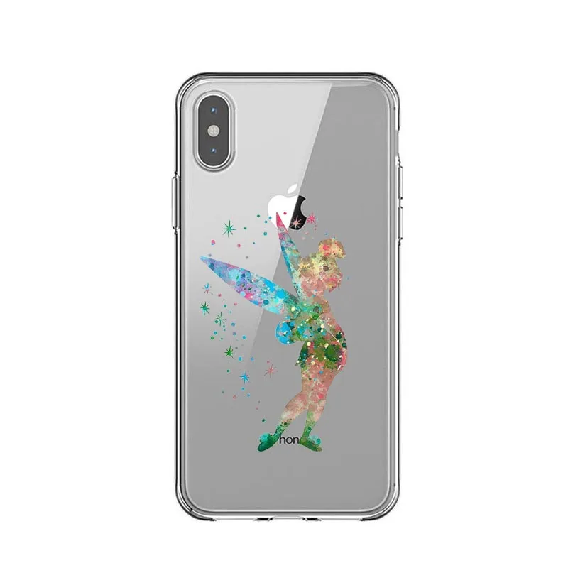 Силиконовый чехол TinkerBell для телефона iPhone 7 8 Plus XS MAX XR милый мягкий маленький чехол с русалкой для iPhone X 6 6S Plus 7 8 5 SE Coque - Цвет: TPU