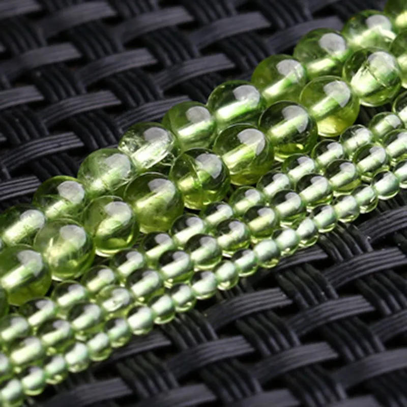 5-7mm Natural Green Peridot Stone Beads Round Loose DIY Beads For Jewelry Making Beads Accessories 15'' Women Men Gift
