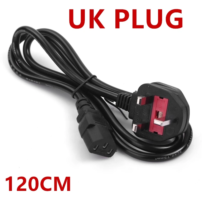 Universal 3-Prong 4-Standards AC Power Supply Adapter Cord - 1.2m Durable Charging Cable