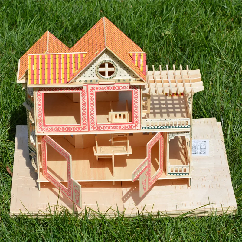 Деревянный DIY кукольный домик Миниатюрный Кукольный дом для девочек ролевые игры игрушки собранные развивающие мини 3D стерео пазл дом для