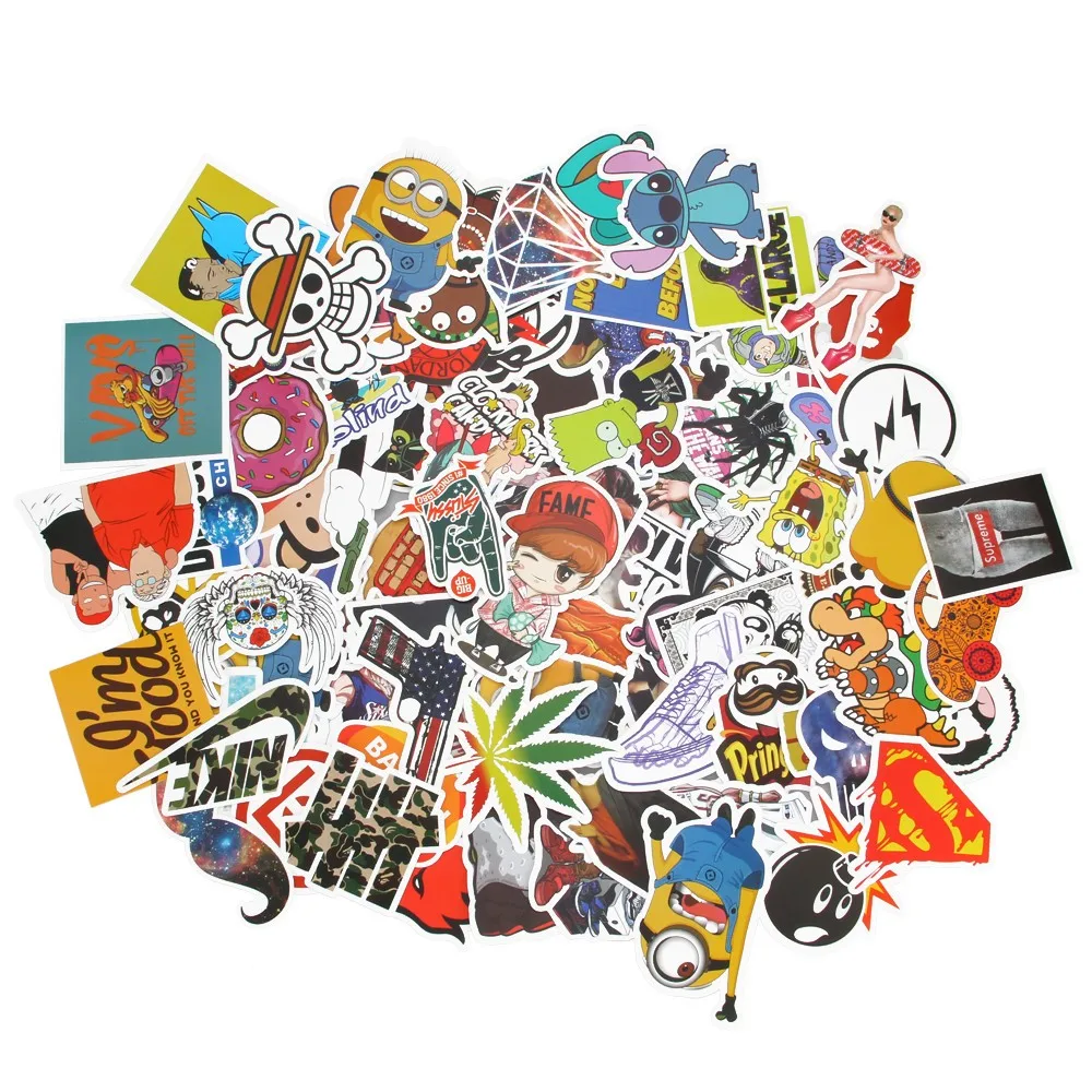 Randomly 50x Bike Stickers Street Art Stickers Decal Vinyl Skate Snow