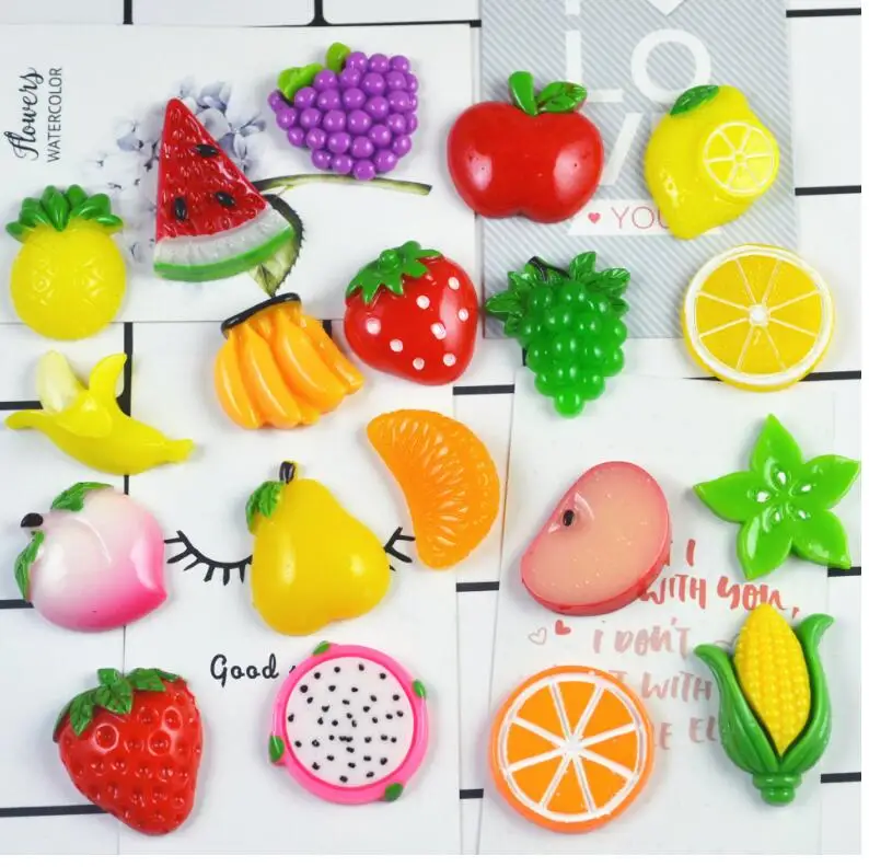 

10 pcs/lot Kawaii Fruit Apple,Resin Cabochon Craft For DIY mobile phone case Pendant Hair Clip Decoration Scrapbooking