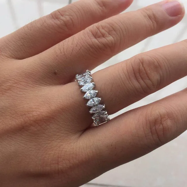 

Slanted Cubic Zirconia Stone Rings For Women Simple Design Finger Accessories
