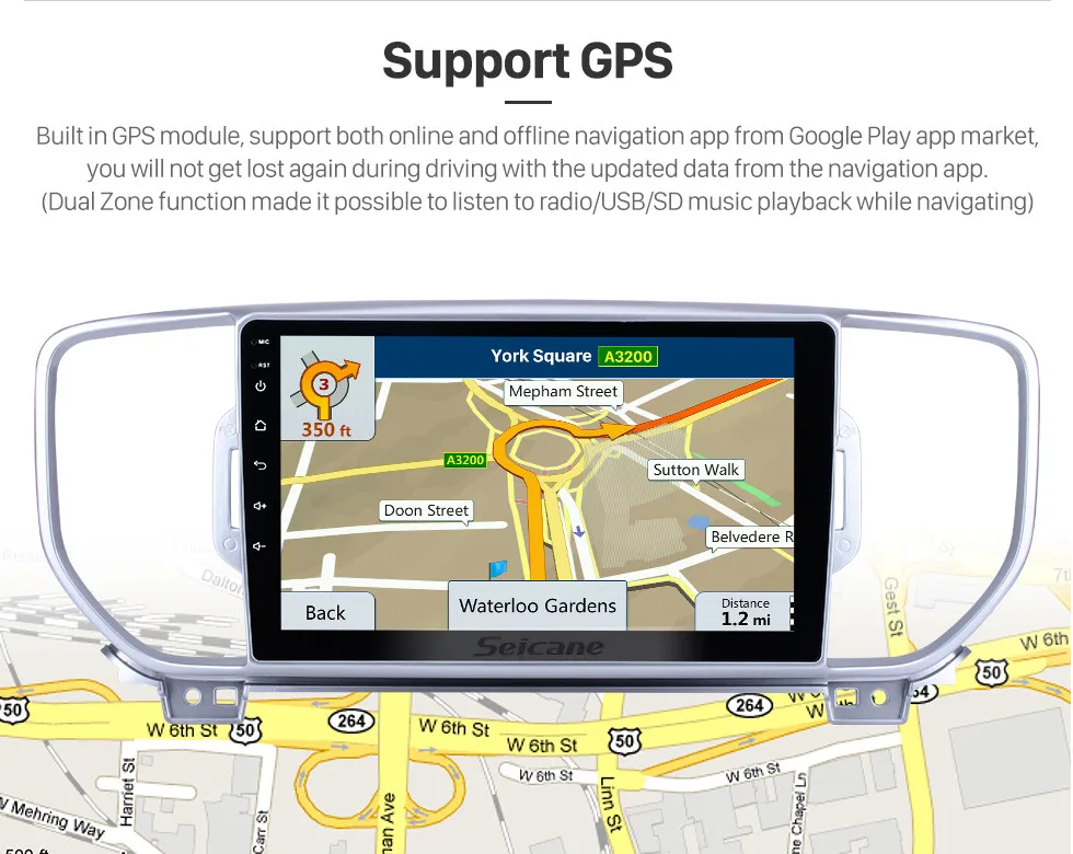 Seicane Android 8,1 2din автомобильный dvd плеер для KIA sportage KX5 gps навигации 9 дюймов Wi-Fi 4-х ядерный стерео автомагнитолы