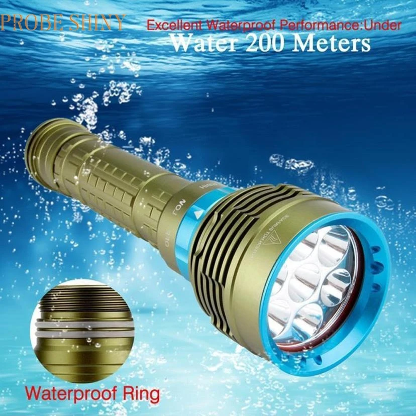 

MA 23 Shining Hot Selling Fast Shipping LED Underwater 200m 20000LM 7x XM-L2 LED Scuba Diving Flashlight 3X18650/26650 Torch
