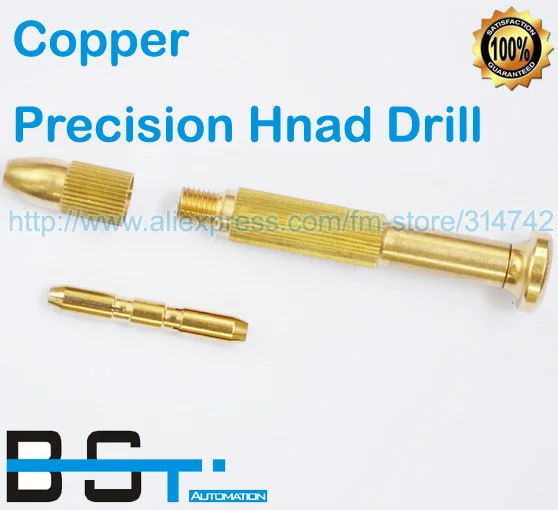 Precision Copper hand drill Manual drill for 3.175mm shank Drill kit or End Mill Cutterin Drill