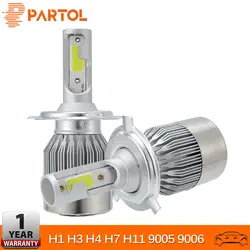 Partol 36 W H1 H3 H4 H7 H11 H13 9005 9006 9007 светодиодный фары лампы удара чипов 6500 K 5000LM 12 V 24 V для внедорожники 4X4 Jeep