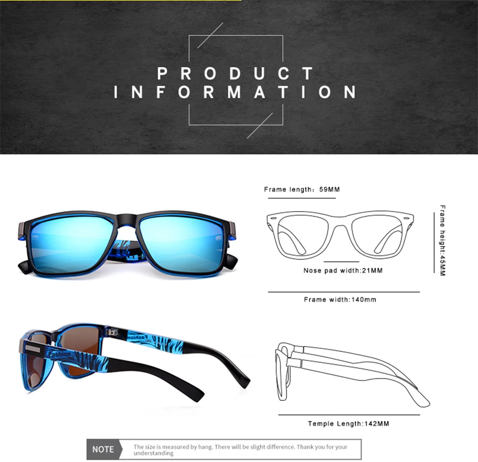 Classic Square Polarized Sunglasses Men Women Brand Designer Vintage Driving Goggle Retro Mirror Male Sun Glasses UV400 Oculos (5)