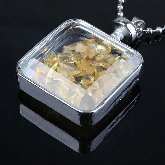 Natural Gnergy Gemstone~ Personalized Silver Plated Wish Bottle Natural Yellow Citrines Crystal Pendant Fashion Jewelry 3 AA00203000803b