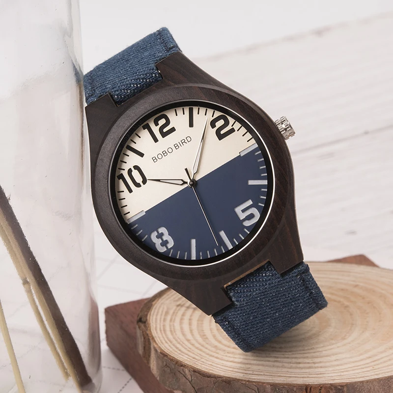 BOBO BIRD New Women Watches Wood Stylish Watch Men Fashion Clock Fabric Band Special Color Custom Idea Gift Dropship C-iR29