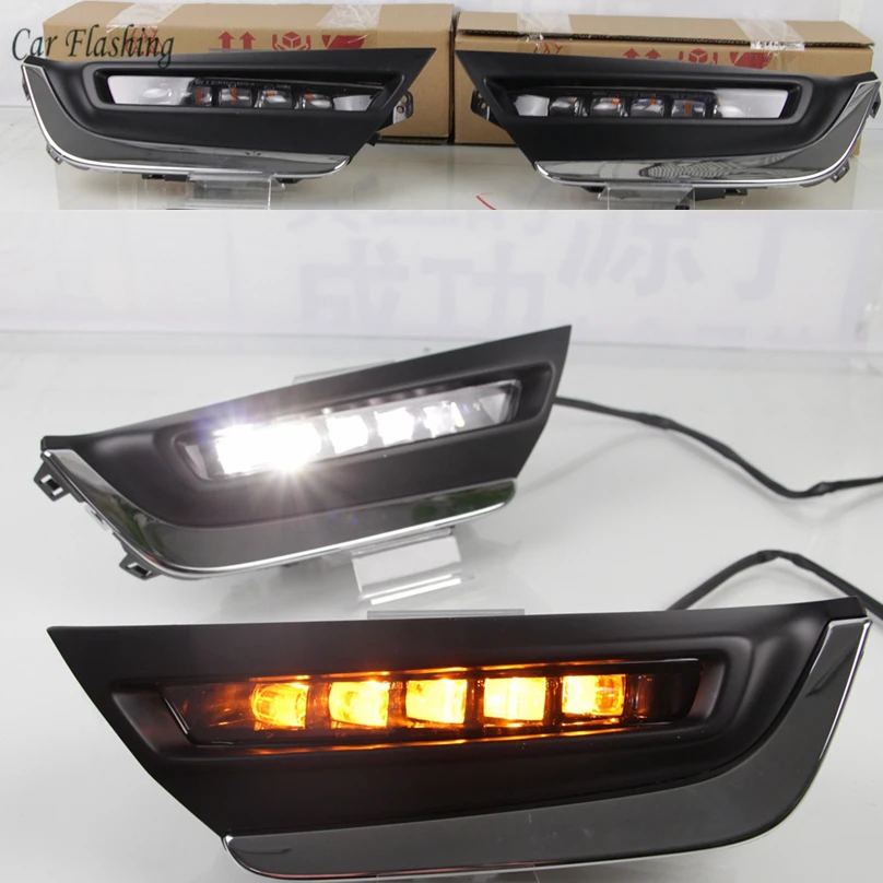 Car Flashing 1pair For Honda CR V CRV 2017 2018 LED DRL Daytime Running