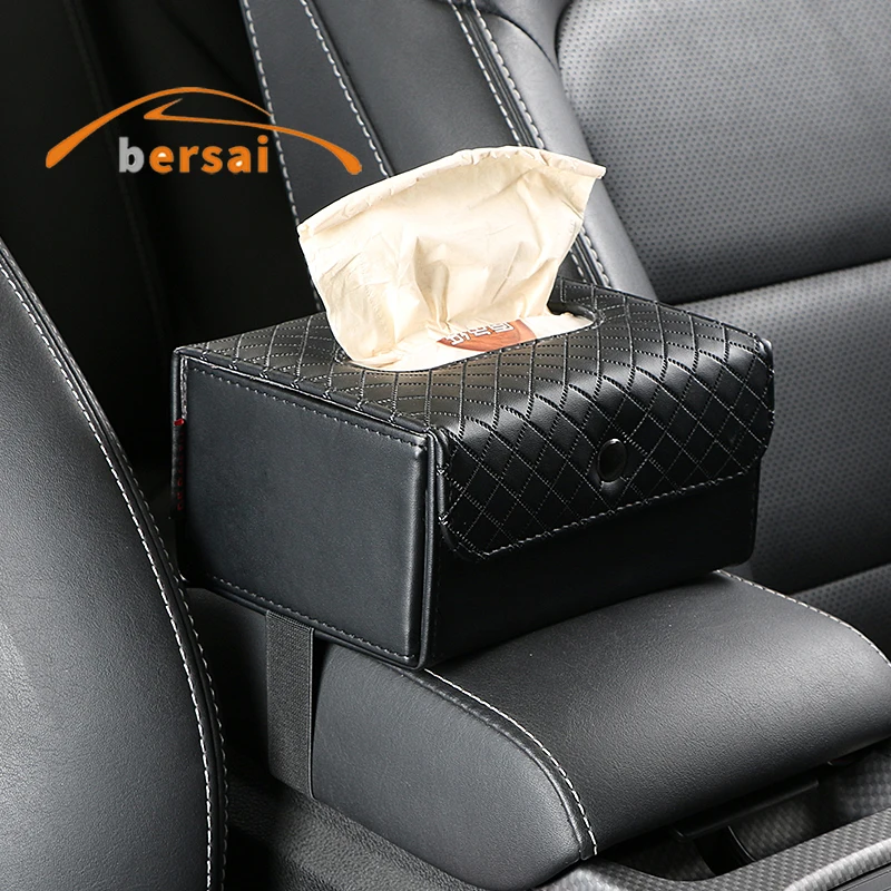 

High quality multi-functional leather tissue box Car Styling For Peugeot Renault Hyundai KIA Lada Opel Audi BMW Auto accessories