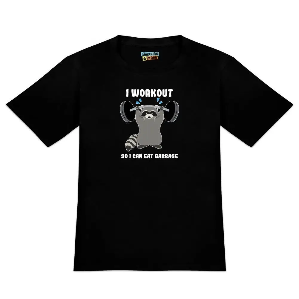

I Workout So I Can Eat Garbage Raccoon Trash Panda Funny Men's Novelty T-Shirt