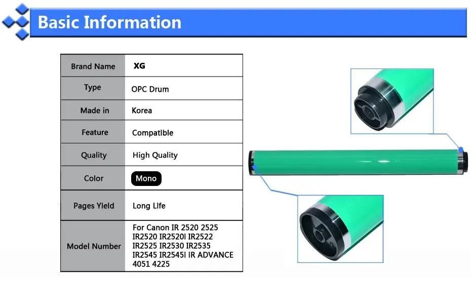 5X Корея совместимый фотобарабан сменный для canon ir Advance 4051 4225 2525 IR2520 IR2520i IR2522 IR2525 IR2530 IR2535 IR2545