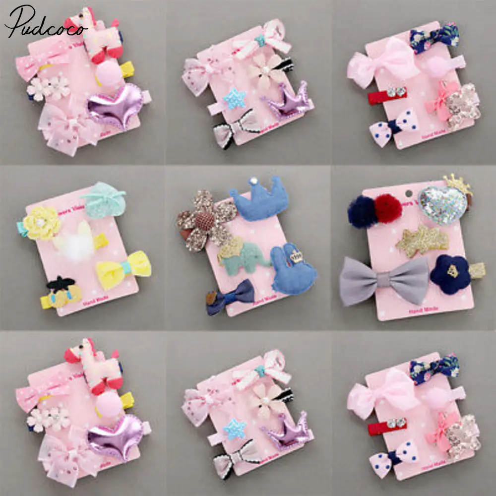 

Helen115 Lovely 6Pcs Hairpin Baby Girl Hair Clip Bow Flower Mini Barrettes Star Kids Infant
