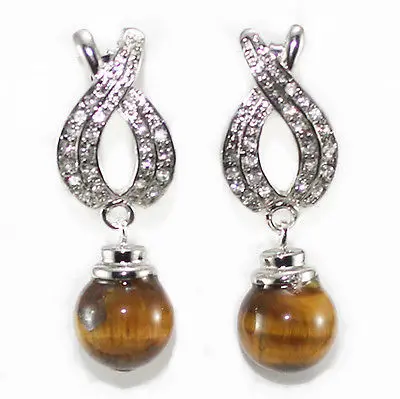 

Free Shipping >> Tiger's Eye/Tiger eye Dangle Earring AAA+ Crystal Healing Chatoyant,
