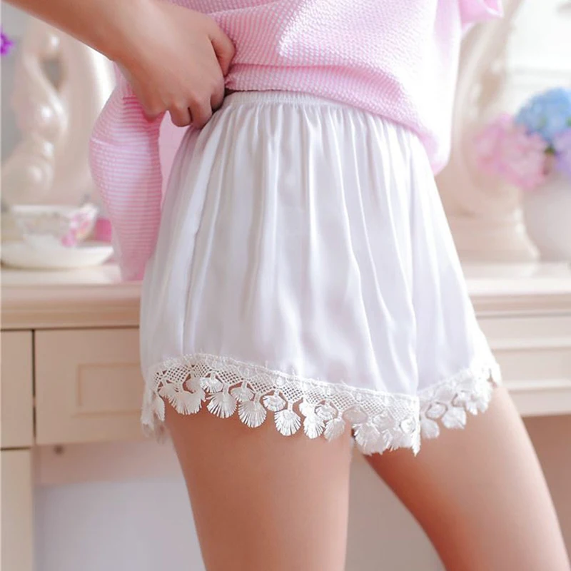 

Women Panties Seamless Anti Emptied Underwear Ice Silk Panties Tassel Girl Boxer Shorts Briefs Beach Crochet Safety Short Pants