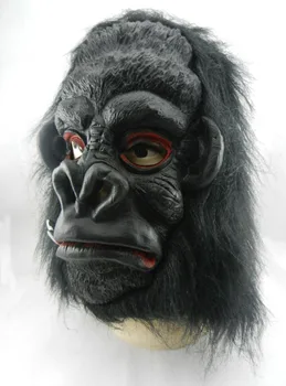 

ANGRLY Full Face Halloween Props Costumes Dress Carnival Parties Cosplay Black Gorilla Mask Horror Masquerade Adult Ghost Mask