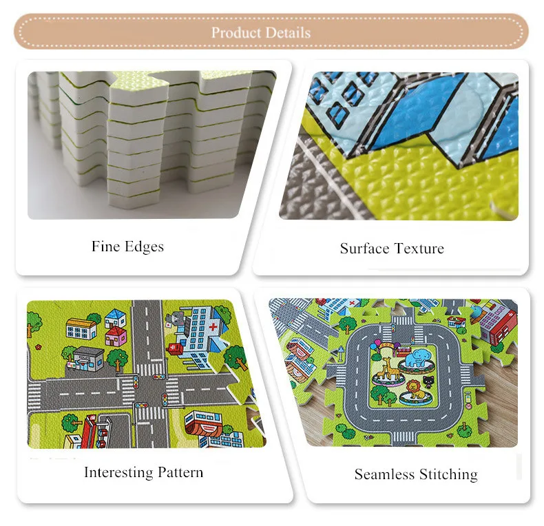 9 шт./компл. детский тренажерный зал EVA пены коврик паззлы детский коврик игровой пол ковер дети город коврики с изображением дорог