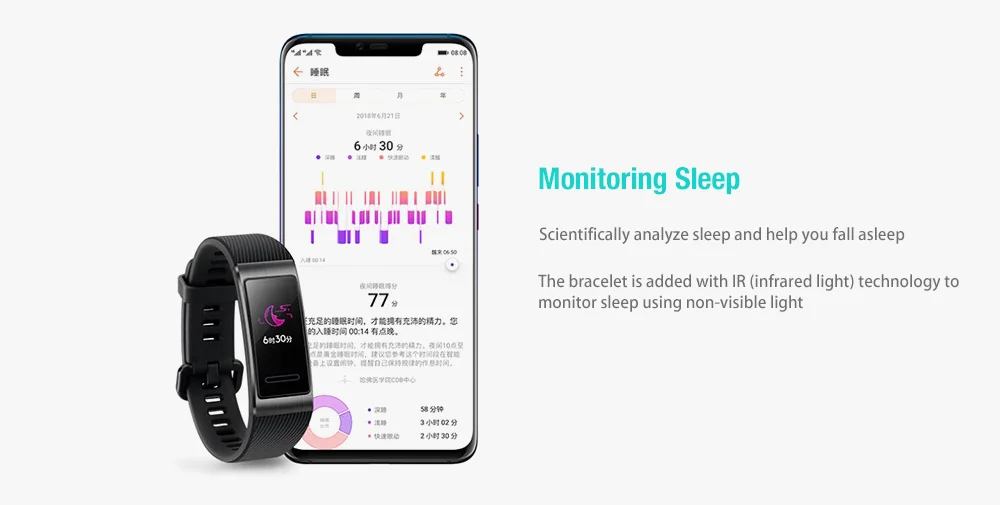 HUAWEI Multifunctional Waterproof Smart Bracelet 3 Pro