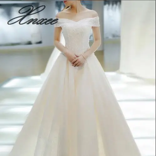 Новинка Vestido De Noiva аппликационные Жемчужины для кружева платья - Цвет: Белый