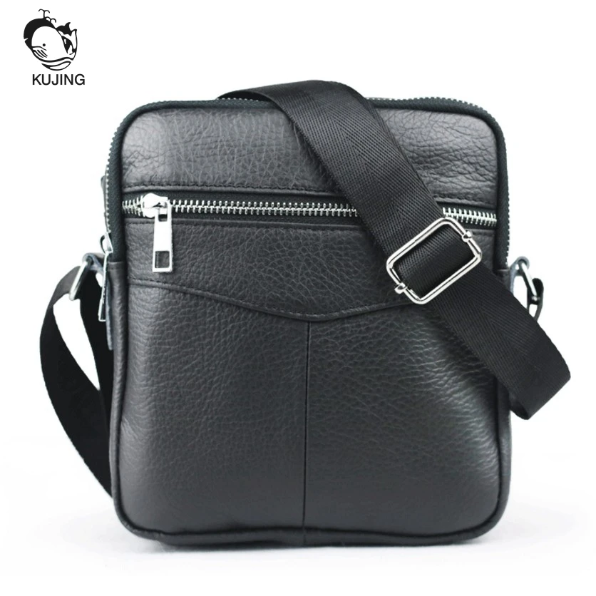 

KUJING Brand Leather Men's Bag High-quality Luxury Men's Shoulder Messenger Bag Hot Travel Cheap Business Casual Leather Men Bag