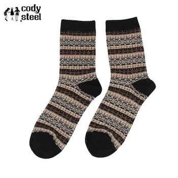 

Cody Steel Vintage Mans Wool Socks Warm Fashion Diamond Males Socks Business In Tube Thermal Warm Socks Mans 3pairs/lot