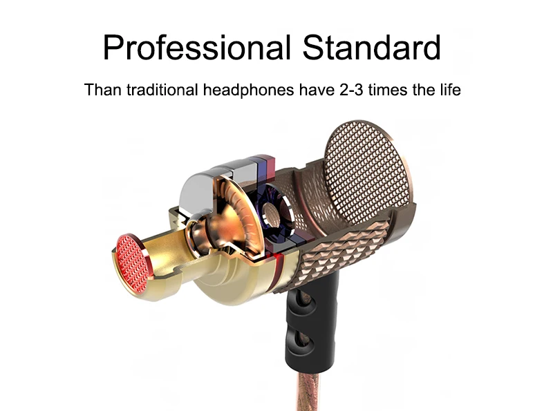 KZ EDR1 Special Edition Gold Plated Housing Earphone With Microphone 3.5mm HD HiFi In Ear Monitor Bass Stereo Earbuds For Phone