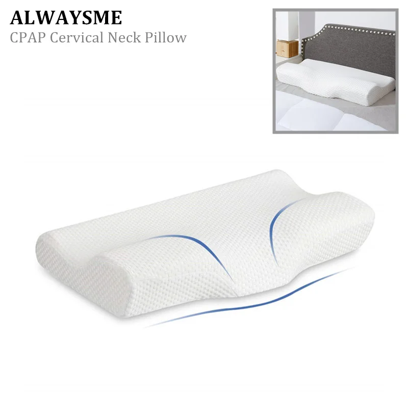 

ALWAYSME 60X34CM CPAP APAP Pillow - Memory Foam Side Sleeper Cervical Neck Traction Pillow