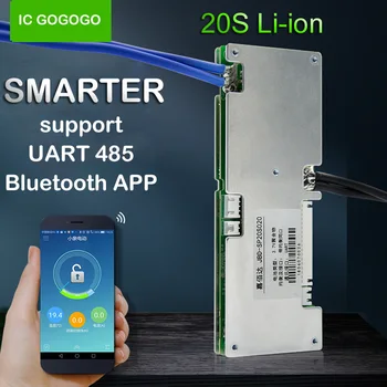 

20S Li-ion Lithium Battery Protection Board Bluetooth APP UART 485 Computer Monitor 72V Smart BMS 30A 50A 60A Balance xiaoxiang