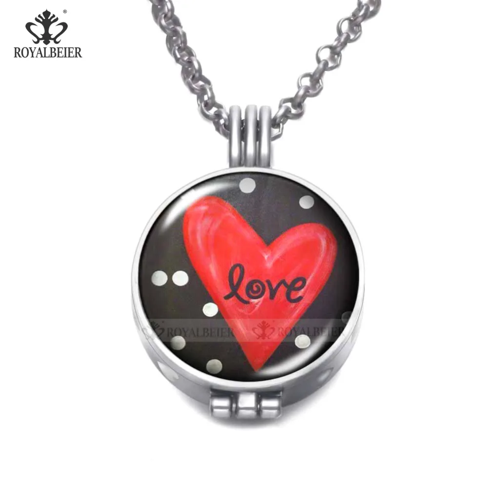 

ROYALBEIER 10pcs/lot New Arrival Aromatherapy Perfume Diffuser Locket Pendant Necklace Jewelry For Women Couple Wholesale