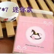 7*7+ 3 см Упаковка печенья лошадь самоклеящийся клейкий пластиковый пакет закуски пакет дрожжи 100 шт./лот