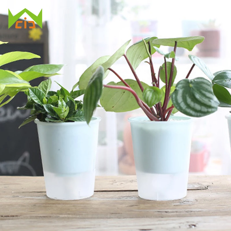 Plastic Garden Nursery Lazy Pots Flowerpot Self-watering Planter Container Gift