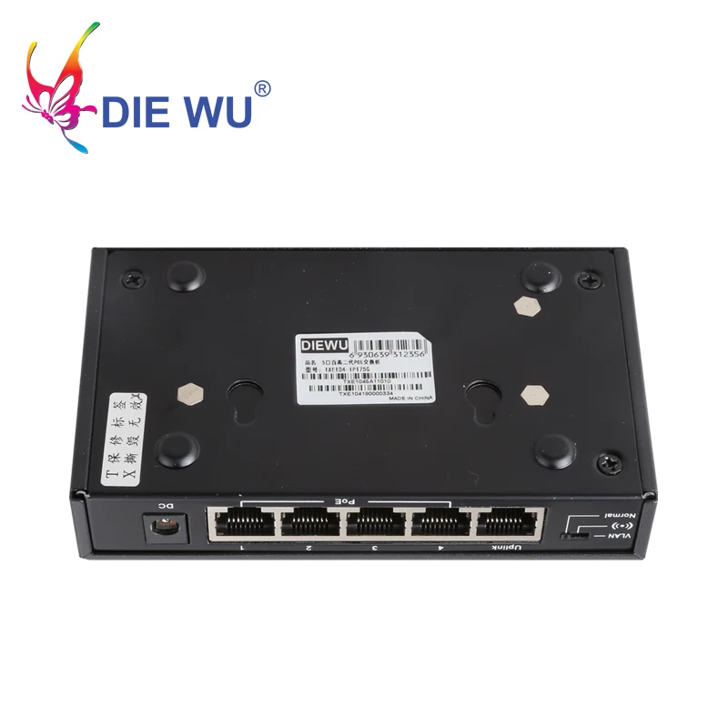 52V VLAN POE коммутатор 5 портов 4 POE порта+ 1 Uplink Ethernet коммутатор Поддержка расширения 250 м для камеры системы