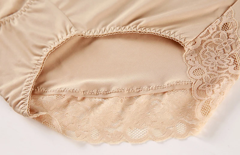 Sexy Lace Panties Women Plus Size Seamless Panties High Waist Underwear Women Cotton  Large Size Ice Silk Panties Brief  12 (2)