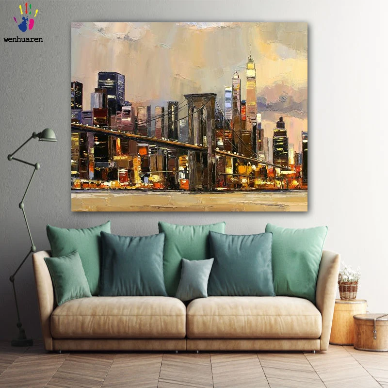 

DIY colorings pictures by numbers with colors Prosperity of the city picture drawing painting by numbers framed