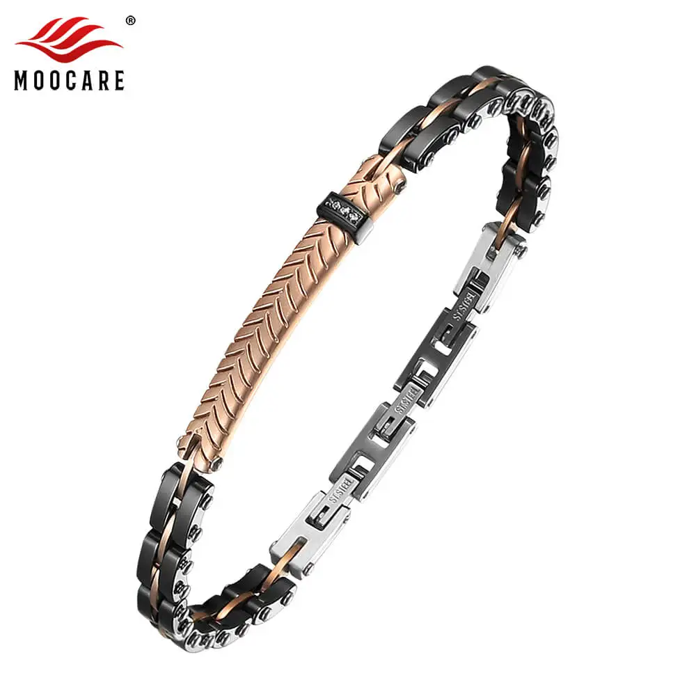 

Moocare charm bracelet men women trendy elegant stainless steel ceramic bracelets male female adjustable wrist hand chain
