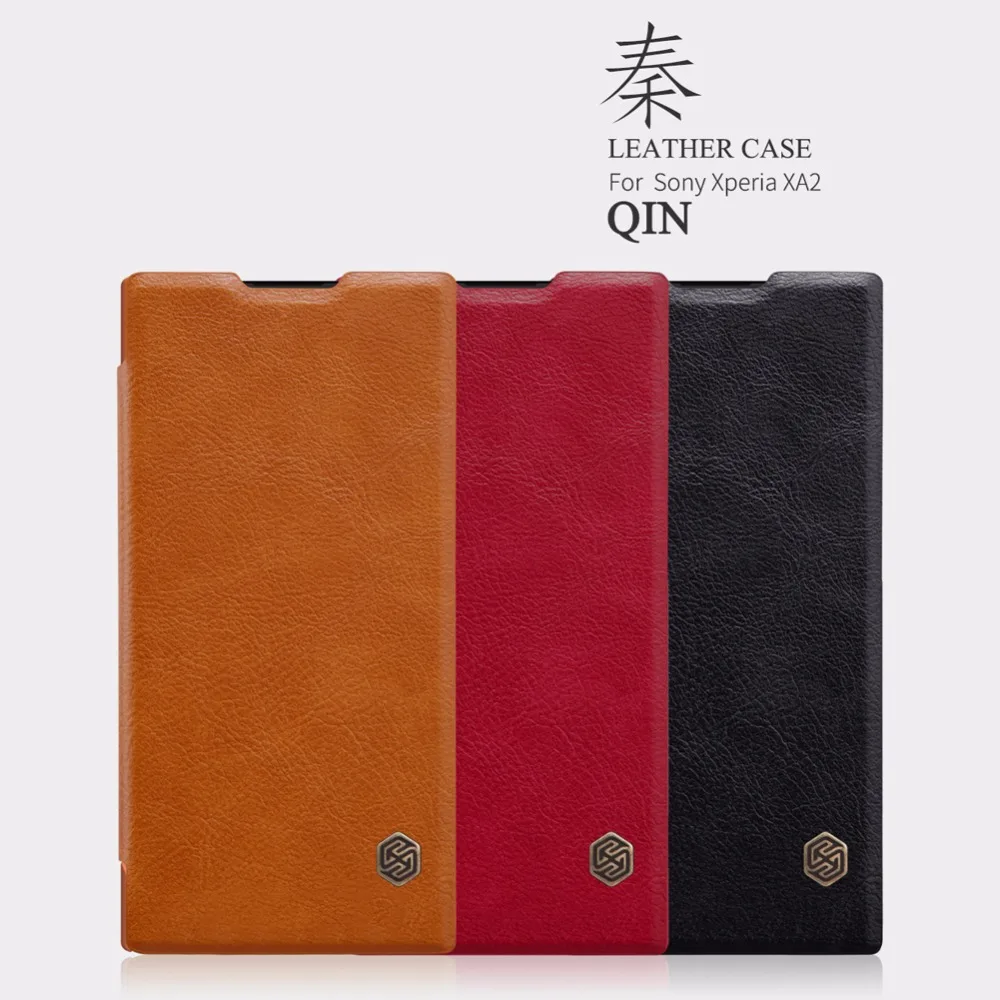 baratas Do Caso da aleta Para Sony Xperia XA2 Plus Original NILLKIN QIN Série de Couro Da Tampa Do Caso Para Sony Xperia XA2 Carteira Telefone caso capa
