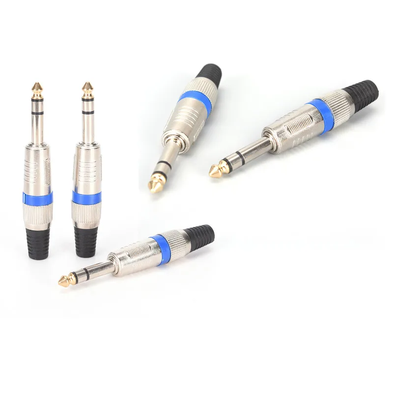 5pcs 6.35mm Connector Audio Plug Jack 6.5 Amplifier Microphone Plug 1/4