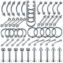 5 шт./лот, стальная спираль, пирсинг, Лабрет, кольцо для Козелка, штанга, пирсинг носа, кольца для уха, пирсинг бровей, пирсинг, сексуальные украшения для тела
