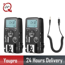 YouPro Pro-7 беспроводной пульт дистанционного спуска затвора с таймером+ триггер вспышки w/DC2 2,5 мм ПК кабель синхронизации/спуска затвора для камер Nikon D750 D7500 D7100