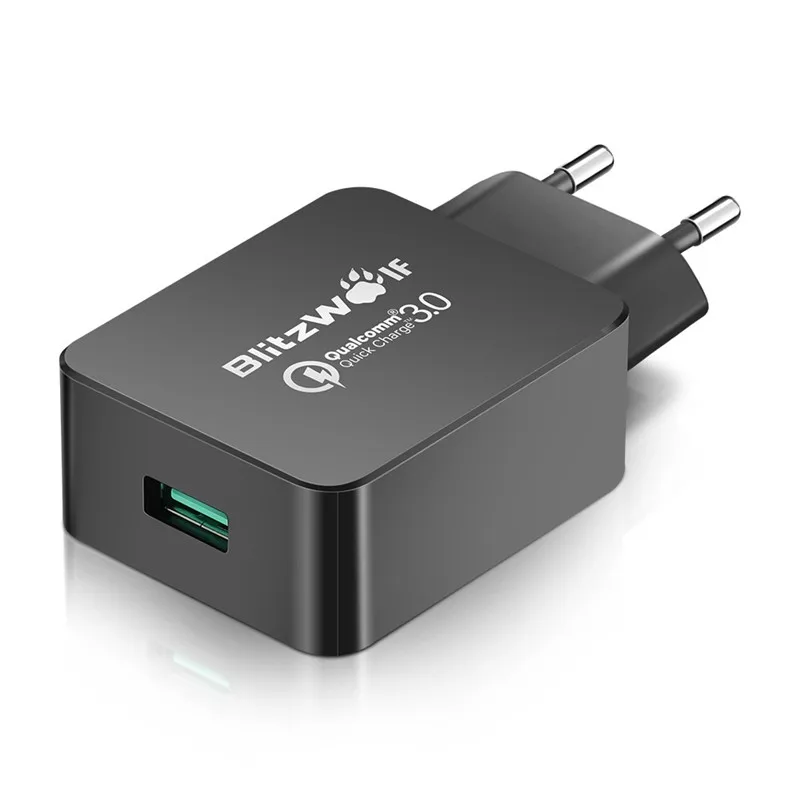 BlitzWolf QC3.0 сертифицировано 18 Вт USB зарядное устройство ЕС адаптер с Power3S Tech для Xiaomi для samsung Chagers для iPhone