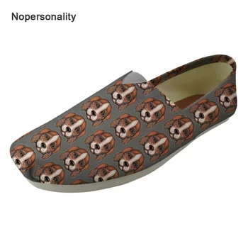 

Nopersonality Grey Beagle Dog Print Canvas Loafers Lightweight Spring Autumn Flats for Women Cute Female Ladies Casual Shoes