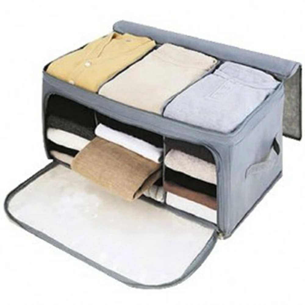 

2019 Hot Selling Home Storage Boxes Bamboo Charcoal Fiber Clothing Organizer Bags Zipper Bag Case Organizers Container Box