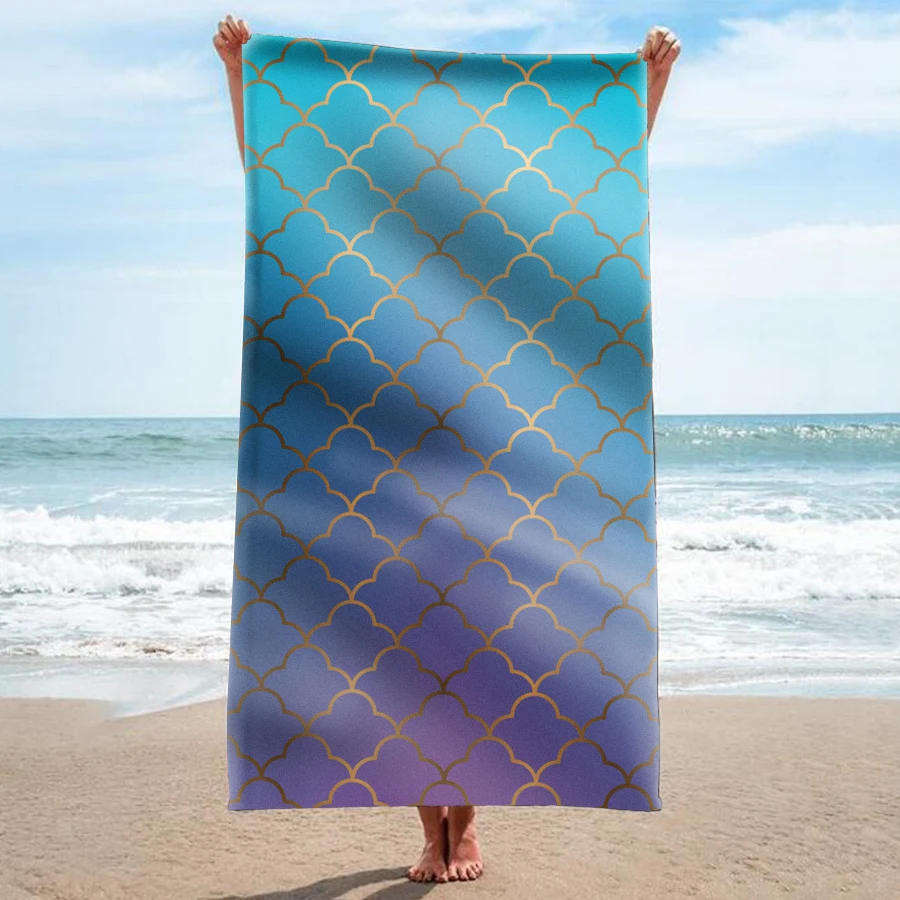 

GNORRIS Custom Sand Free Microfiber Geometry rectangle Beach Towel Blanket - Quick Dry Super Water Absorbent Yoga mat