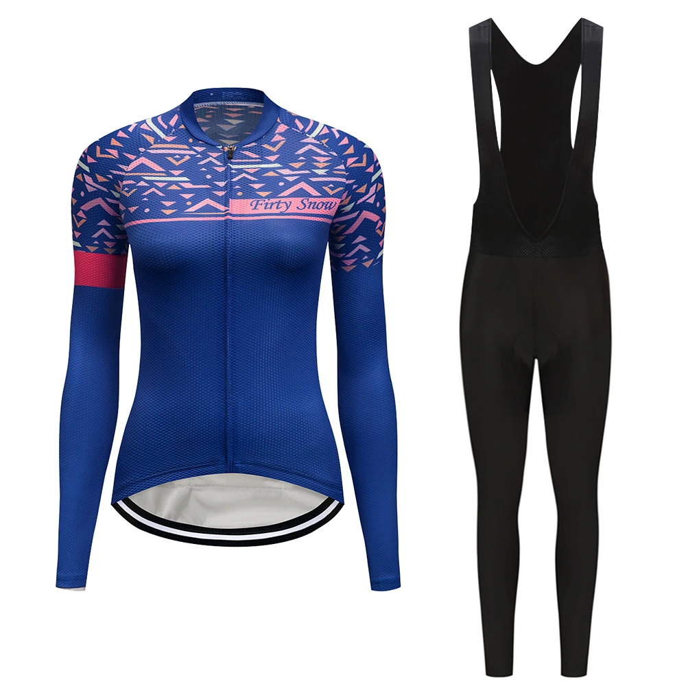 

Long Sleeve Bicycle Clothing Sets Women Cycling Jersey Bib Short Kits Female Mountain Bike Clothes Suits Biking Maillot Uniform