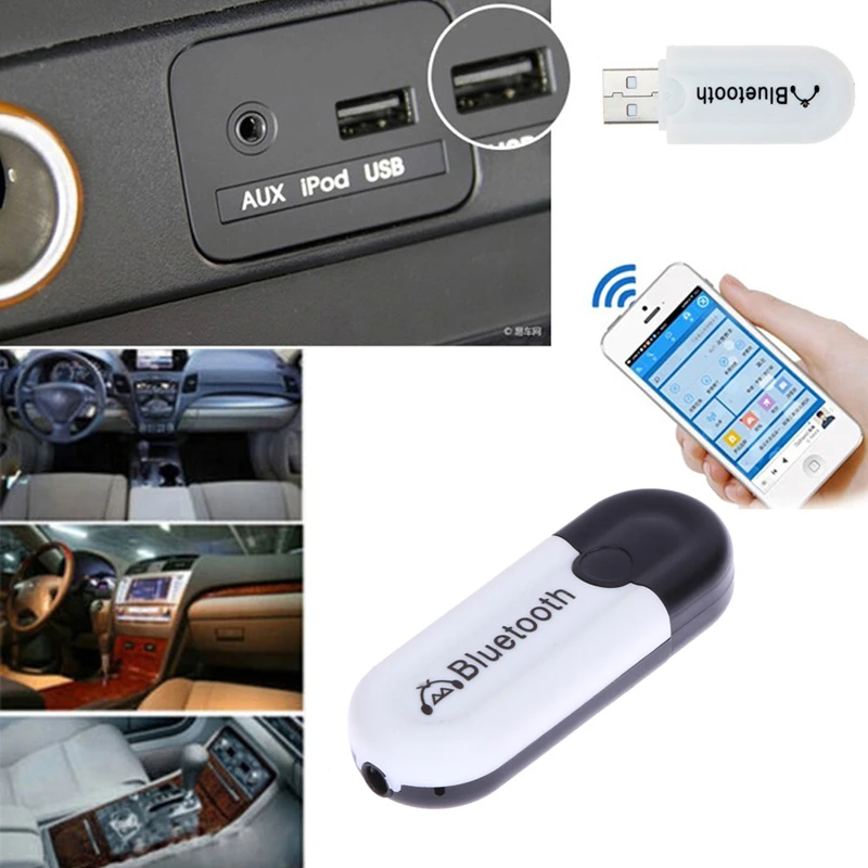 Plastic Bluetooth USB A2DP Dongle Muziek Audio Draadloze Handsfree Car Stereo 3.5mm Jack voor Auto AUX Smartphone|audio receiver wireless|audio adapteradapter usb bluetooth AliExpress