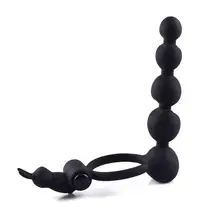Universal Sexy Anal Bead Penis Vibrating Ring Double Penetration Dildo G spot Vibrator Silicone Butt Plug Adult Sex Toys For Men